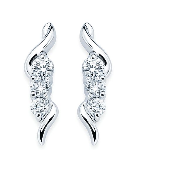 14k White Gold Diamond Earrings