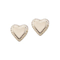 14K Yellow Gold Baby Heart Screwback Earrings