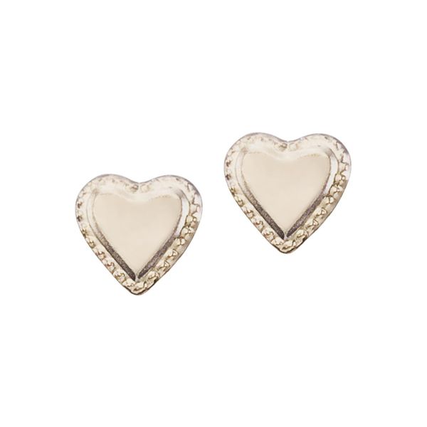 14K Yellow Gold Baby Heart Screwback Earrings