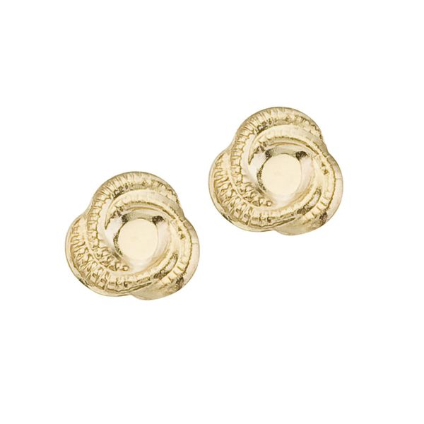 14K Yellow Gold Baby Knot Screwback Earrings