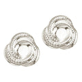 14K White Gold Baby Knot Screwback Earrings