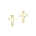 14K Yellow Gold Baby Cross Screwback Earrings
