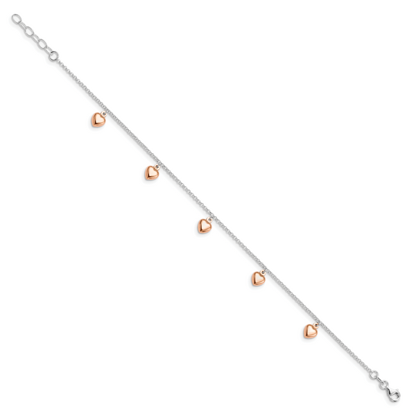 Leslie's Sterling Silver Rose-tone 18K Flash-plated 9in Plus 1in ext. Ankle - Image 2