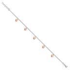 Leslie's Sterling Silver Rose-tone 18K Flash-plated 9in Plus 1in ext. Ankle - Image 2