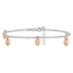 Leslie's Sterling Silver Rose-tone 18K Flash-plated 9in Plus 1in ext. Ankle - Image 3