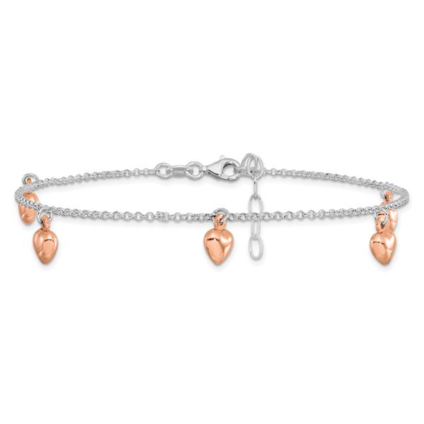 Leslie's Sterling Silver Rose-tone 18K Flash-plated 9in Plus 1in ext. Ankle - Image 3