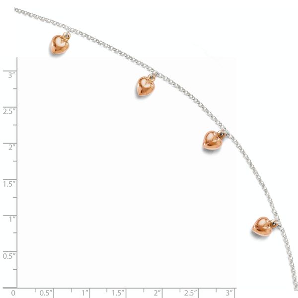 Leslie's Sterling Silver Rose-tone 18K Flash-plated 9in Plus 1in ext. Ankle - Image 4
