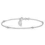 Leslie's Sterling Silver Rhodium-plated Heart Charm 9in Plus w/1in ext. Ank - Image 3