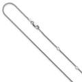 Leslie's SS Rh-plat 1.1mm Round Snake 1in+1in Adjustable Chain