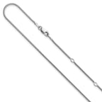 Leslie's SS Rh-plat 1.1mm Round Snake 1in+1in Adjustable Chain