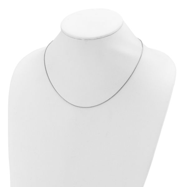 Leslie's SS Rh-plated .95mm Box 1in+1in Adjustable Chain - Image 4