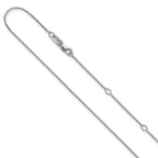 Leslie's SS Rh-plated .85mm Box 1in+1in Adjustable Chain