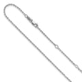 Leslie's SS Rh-plate Polish/Dia-cut 1.45mm Cable 1in+1in Adjustable Chain
