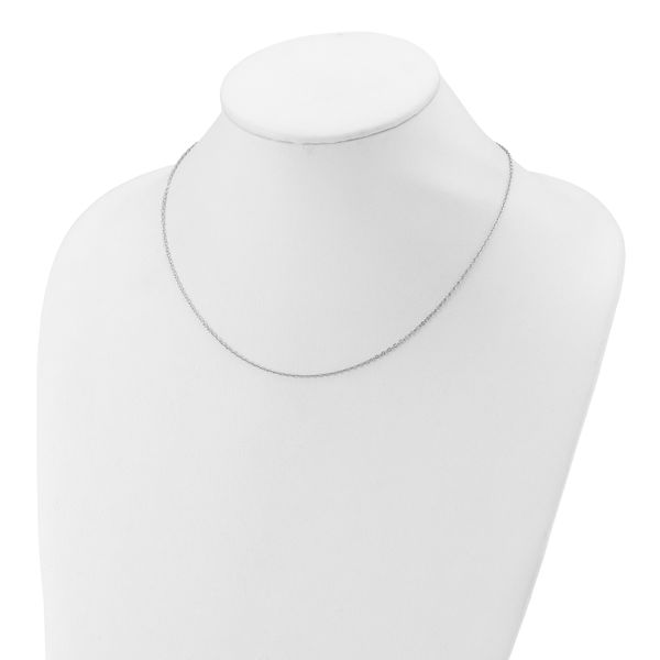Leslie's SS Rh-plat Polished/Dia-cut 1.4mm Cable 1in+1in Adjustable Chain - Image 3