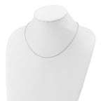 Leslie's SS Rh-plat Polished/Dia-cut 1.4mm Cable 1in+1in Adjustable Chain - Image 3