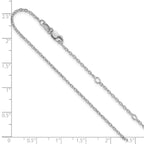 Leslie's SS Rh-plat Polished/Dia-cut 1.4mm Cable 1in+1in Adjustable Chain - Image 4
