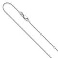 Leslie's Sterling Silver Rh-plated 1.1mm Rolo 1in+1in Adjustable Chain
