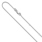 Leslie's Sterling Silver Rh-plated 1.1mm Rolo 1in+1in Adjustable Chain
