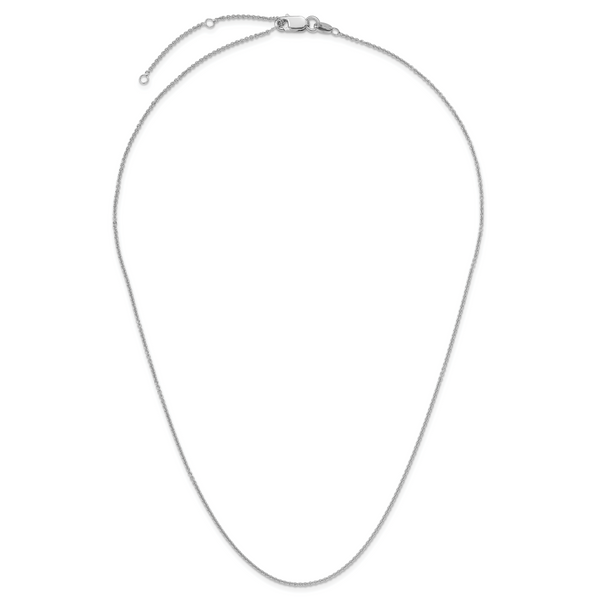Leslie's Sterling Silver Rh-plated 1.1mm Rolo 1in+1in Adjustable Chain - Image 2