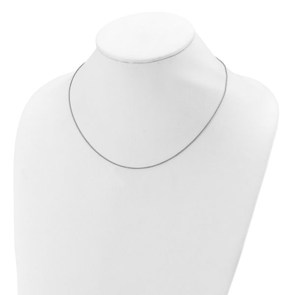Leslie's Sterling Silver Rh-plated 1.1mm Rolo 1in+1in Adjustable Chain - Image 4