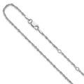 Leslie's Sterling Silver Rh-plated 1.6mm Singapore 1in+1in Adjustable Chain