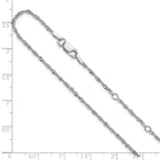 Leslie's Sterling Silver Rh-plated 1.6mm Singapore 1in+1in Adjustable Chain - Image 4
