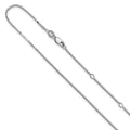 Leslie's SS Rh-plated 1.1mm Box 1in+1in Adjustable Chain