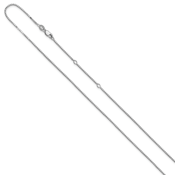 Leslie's SS Rh-plated 1.1mm Box 1in+1in Adjustable Chain - Image 2