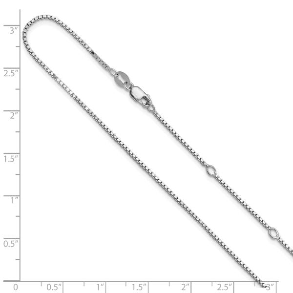 Leslie's SS Rh-plated 1.1mm Box 1in+1in Adjustable Chain - Image 4