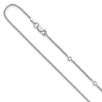 Leslie's Sterling Silver Rh-plated 1.3mm Spiga 1in+1in Adjustable Chain