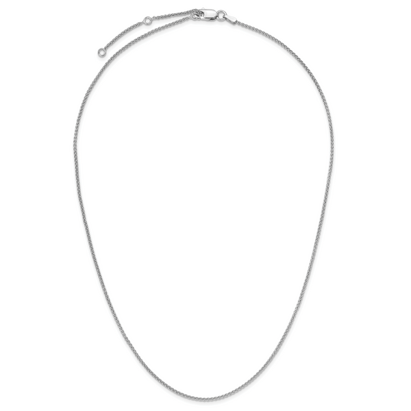 Leslie's Sterling Silver Rh-plated 1.3mm Spiga 1in+1in Adjustable Chain - Image 3