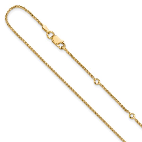 Leslie's Sterling Silver Gold-plated 1.3mm Spiga 1in+1in Adjustable Chain