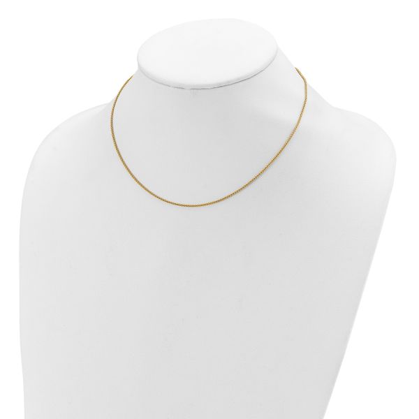 Leslie's Sterling Silver Gold-plated 1.3mm Spiga 1in+1in Adjustable Chain - Image 3