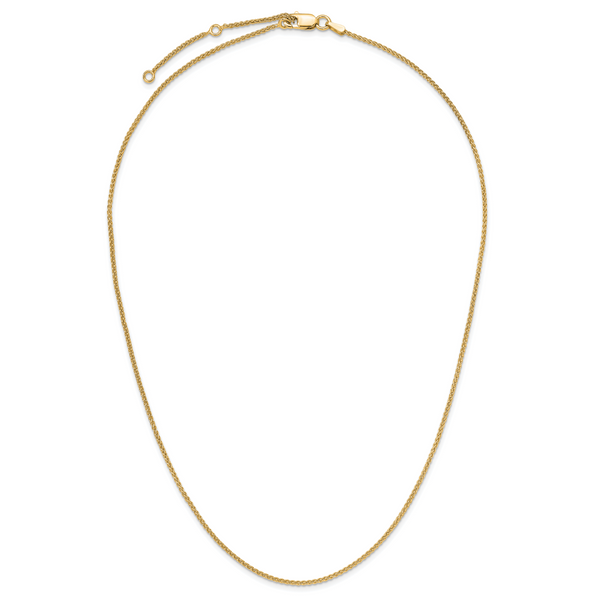Leslie's Sterling Silver Gold-plated 1.3mm Spiga 1in+1in Adjustable Chain - Image 4