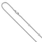 Leslie's Sterling Silver Rh-plated 1.2mm Round Box 1in+1in Adj. Chain