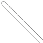 Leslie's Sterling Silver Rh-plated 1.2mm Round Box 1in+1in Adj. Chain - Image 2