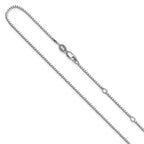 Leslie's SS Rh-plated 1.2mm Box 1in+1in Adjustable Chain