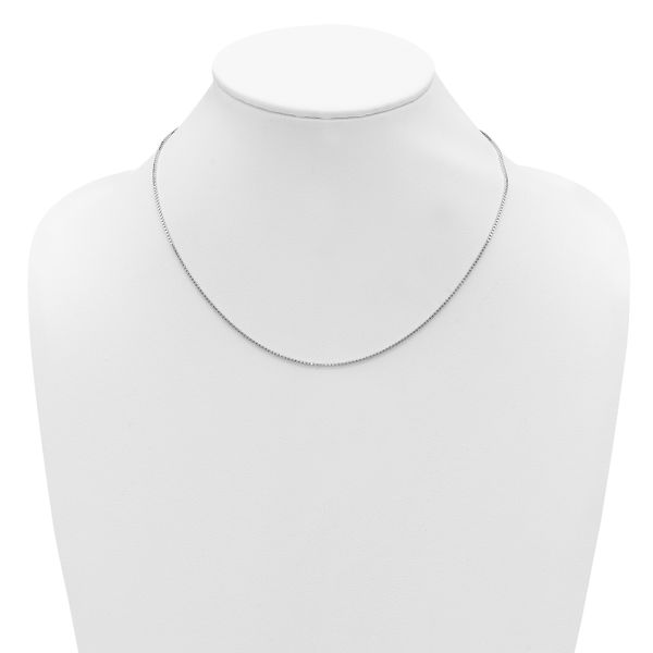 Leslie's SS Rh-plated 1.2mm Box 1in+1in Adjustable Chain - Image 5
