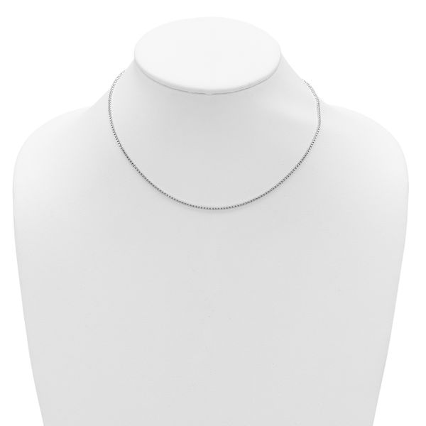 Leslie's SS Rh-plated 1.3mm Box 1in+1in Adjustable Chain - Image 3