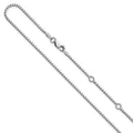 Leslie's SS Rh-plated 1.4mm Box 1in+1in Adjustable Chain