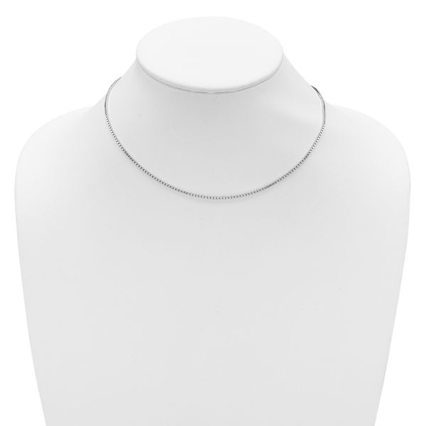 Leslie's SS Rh-plated 1.4mm Box 1in+1in Adjustable Chain - Image 3