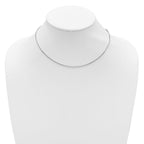 Leslie's SS Rh-plated 1.4mm Box 1in+1in Adjustable Chain - Image 3