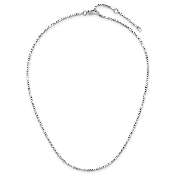 Leslie's SS Rh-plated 1.4mm Box 1in+1in Adjustable Chain - Image 4