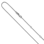 Leslie's Sterling Silver Rh-plated .95mm Round Box 1in+1in Adj. Chain
