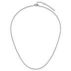 Leslie's Sterling Silver Rh-plated 1.3mm Round Box 1in+1in Adj. Chain - Image 4