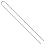 Leslie's Sterling Silver Rh-plated 1.5mm Round Box 1in+1in Adj. Chain - Image 2