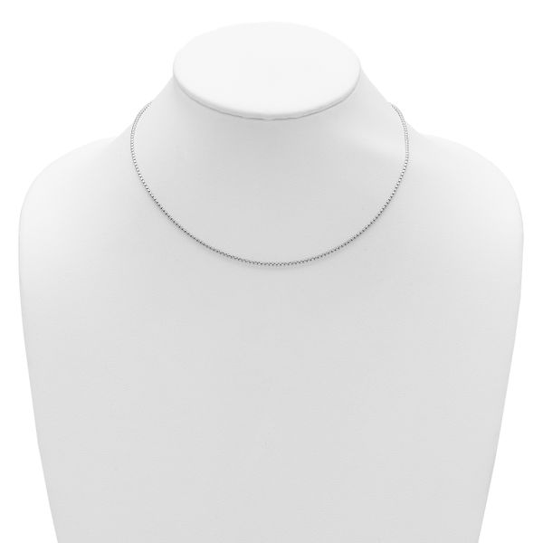 Leslie's Sterling Silver Rh-plated 1.2mm Diamond-cut 1in+1in Adjustable Cha - Image 3
