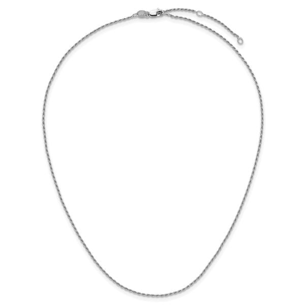 Leslie's Sterling Silver 1.2mm D/C Rope 1in+1in Adjustable Chain - Image 4