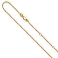 Leslie's Sterling Silver Gold-plated 1.2mm D/C Rope 1in+1in Adjustable Chai