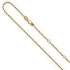 Leslie's Sterling Silver Gold-plated 1.2mm D/C Rope 1in+1in Adjustable Chai